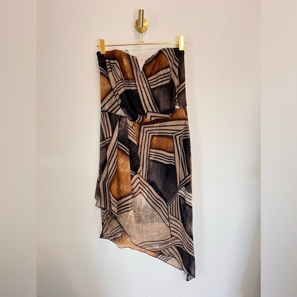 Le Chateau NWT Asymmetrical Faux Wrap Sheer Shimmer Mesh Dress Size M - Picture 1 of 14